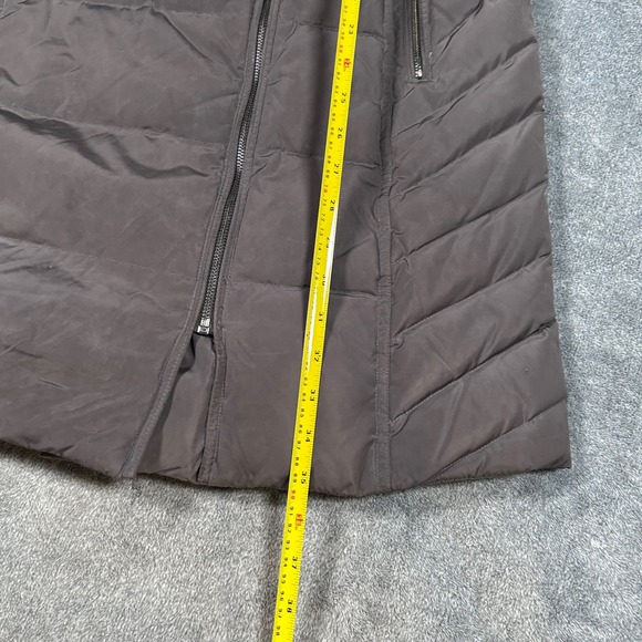 Cole Haan Coat Signature Down Puffer Coat Fur Hood Winter Warm Brown Women M - Picture 15 of 16